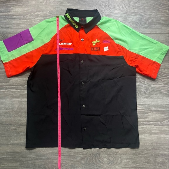 NEW Jordan Air Team Jumpman Racecar Racing Button Up Short Sleeve Shirt Size M - Picture 4 of 7
